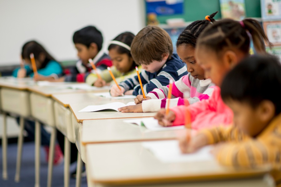 students taking test